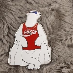 Coca Cola Polar Bear Pin - Red and White
